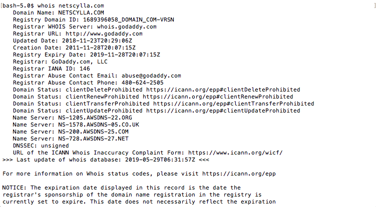 image of whois record